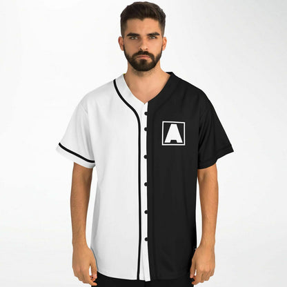 Split Black Panel Block Rave Baseball Jersey