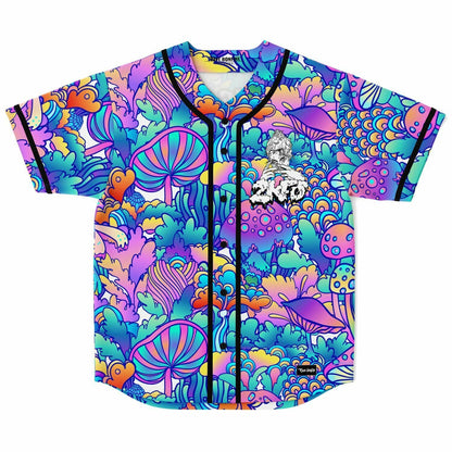 Vivid Psychedelic Mushroom Rave Baseball Jersey