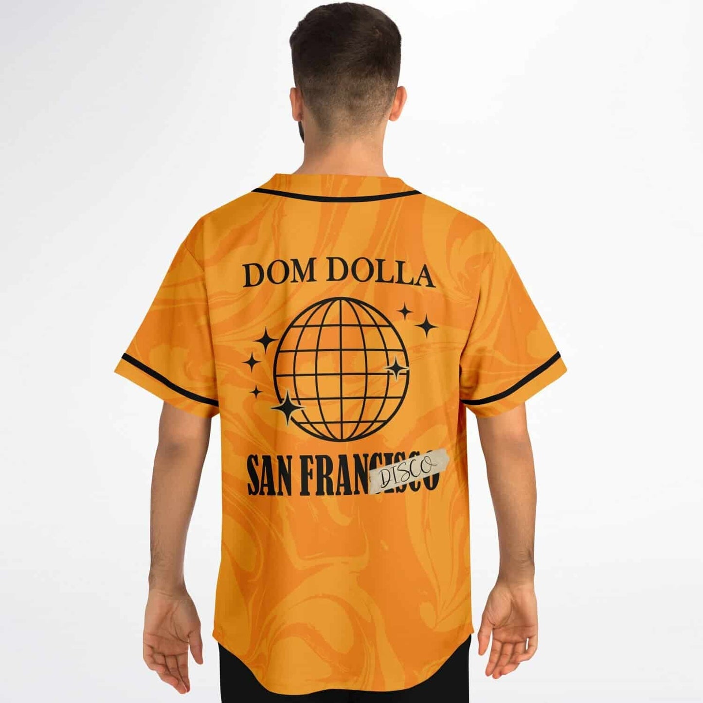 Dom Dolla Orange Marbled Swirl Rave Baseball Jersey