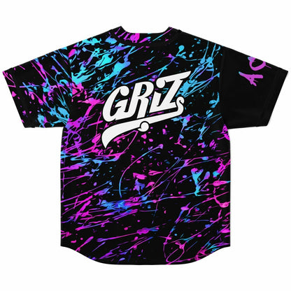 GRiZ Black Drippy Smiley Rave Baseball Jersey