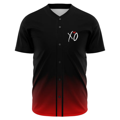 Black Red Weeknd Xo Rave Baseball Jersey