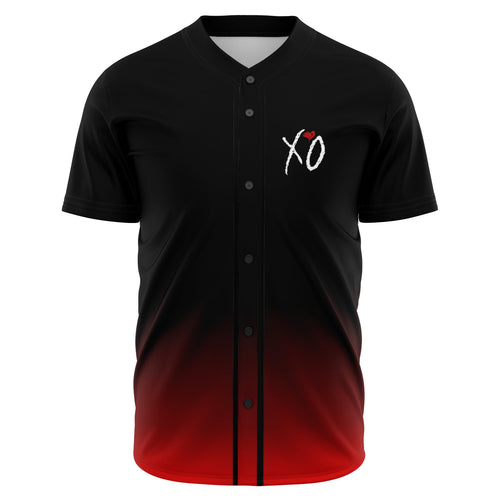 Black Red Weeknd Xo Rave Baseball Jersey