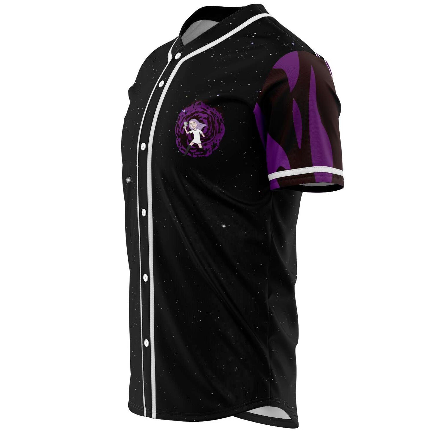 Black Starry Outer Space Rave Baseball Jersey