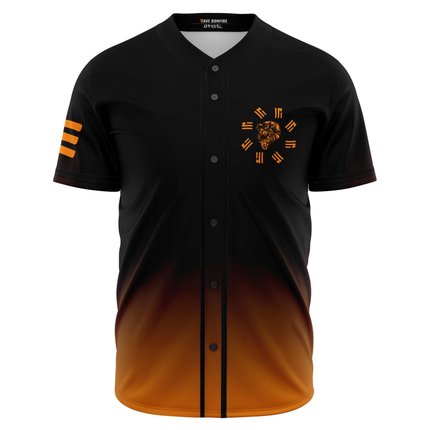 ZHU Black Orange Bagua Rave Baseball Jersey