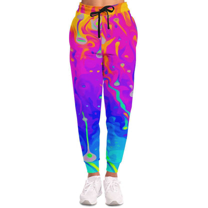 Hot Pink Melting Liquid Rave Joggers