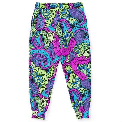 Magenta Paisley Floral Rave Joggers