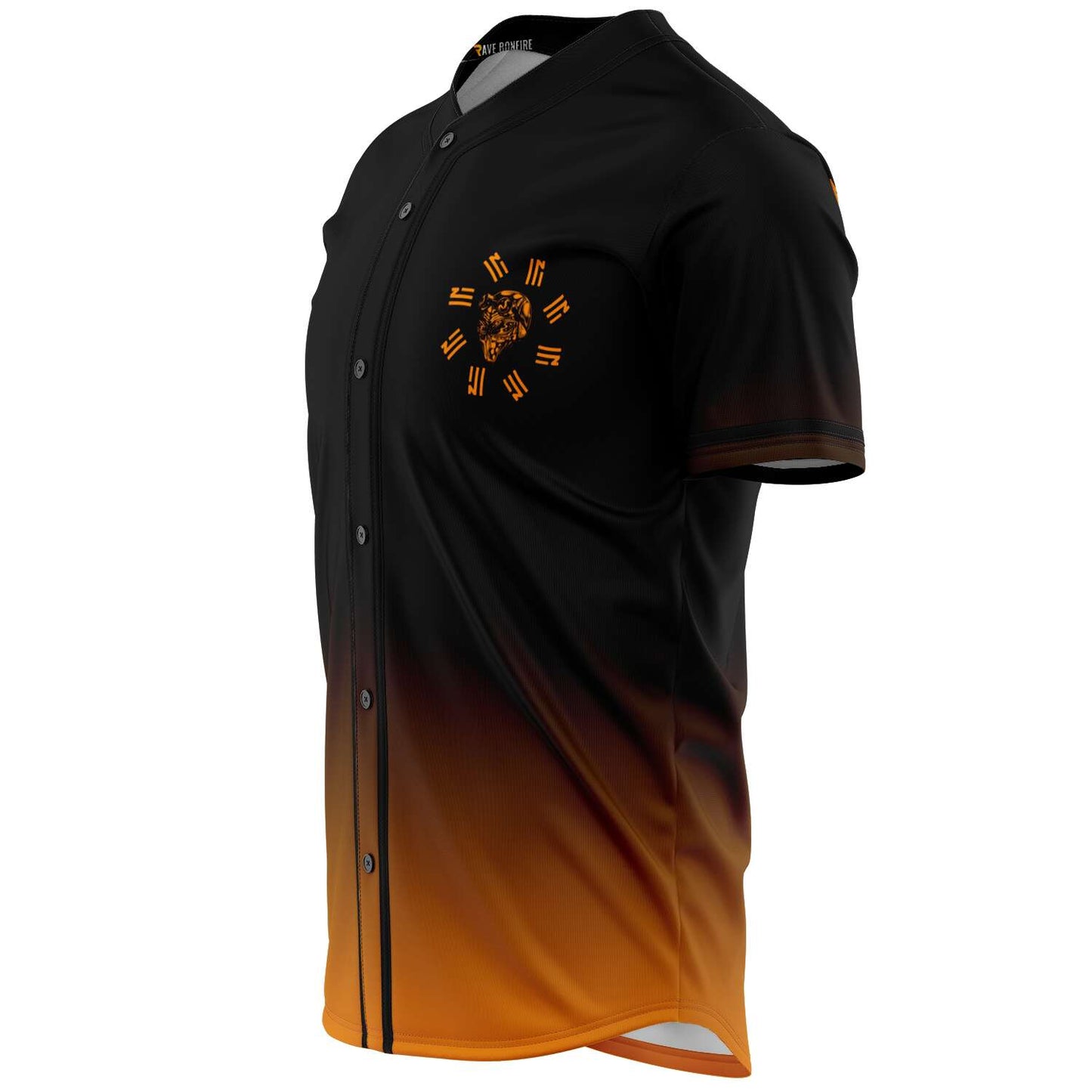 ZHU Black Orange Bagua Rave Baseball Jersey