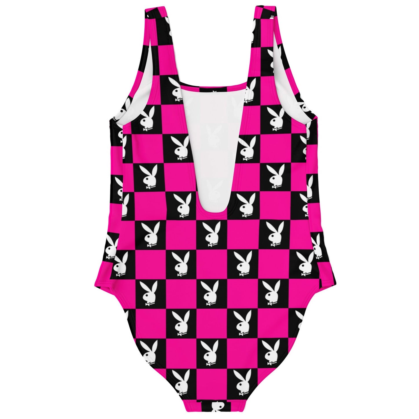 Hot Pink Checkerboard Grid Rave Swimsuit