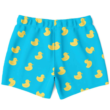 Turquoise Blue Rubber Ducks Rave Swim Trunks