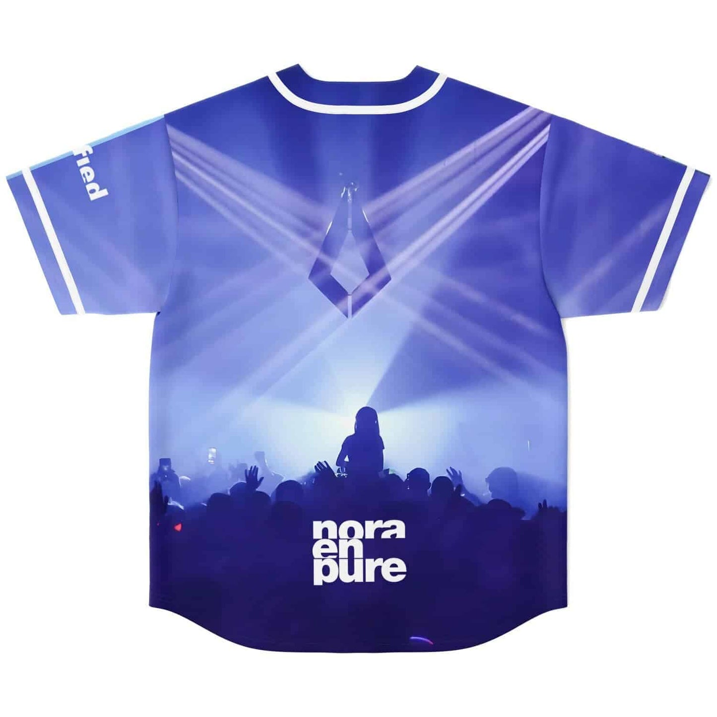 Nora En Pure Blue Gradient Cherry Blossom Rave Baseball Jersey