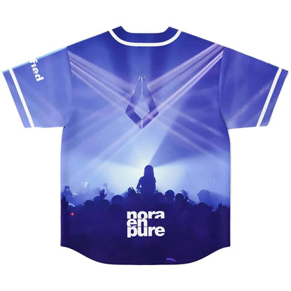 Nora En Pure Blue Gradient Cherry Blossom Rave Baseball Jersey