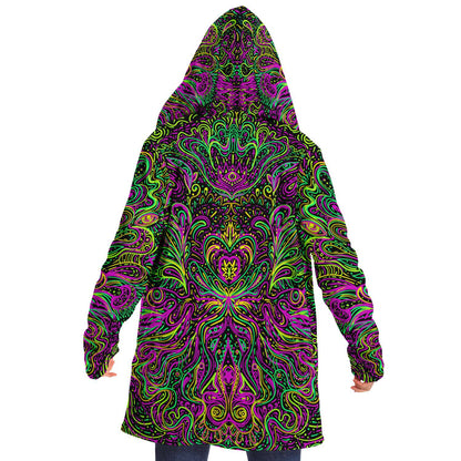Neon Black Symmetrical Psychedelic Rave Cloak