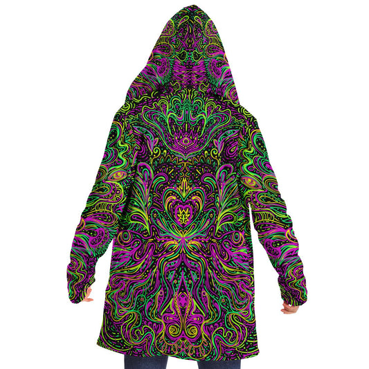 Neon Black Symmetrical Psychedelic Rave Cloak