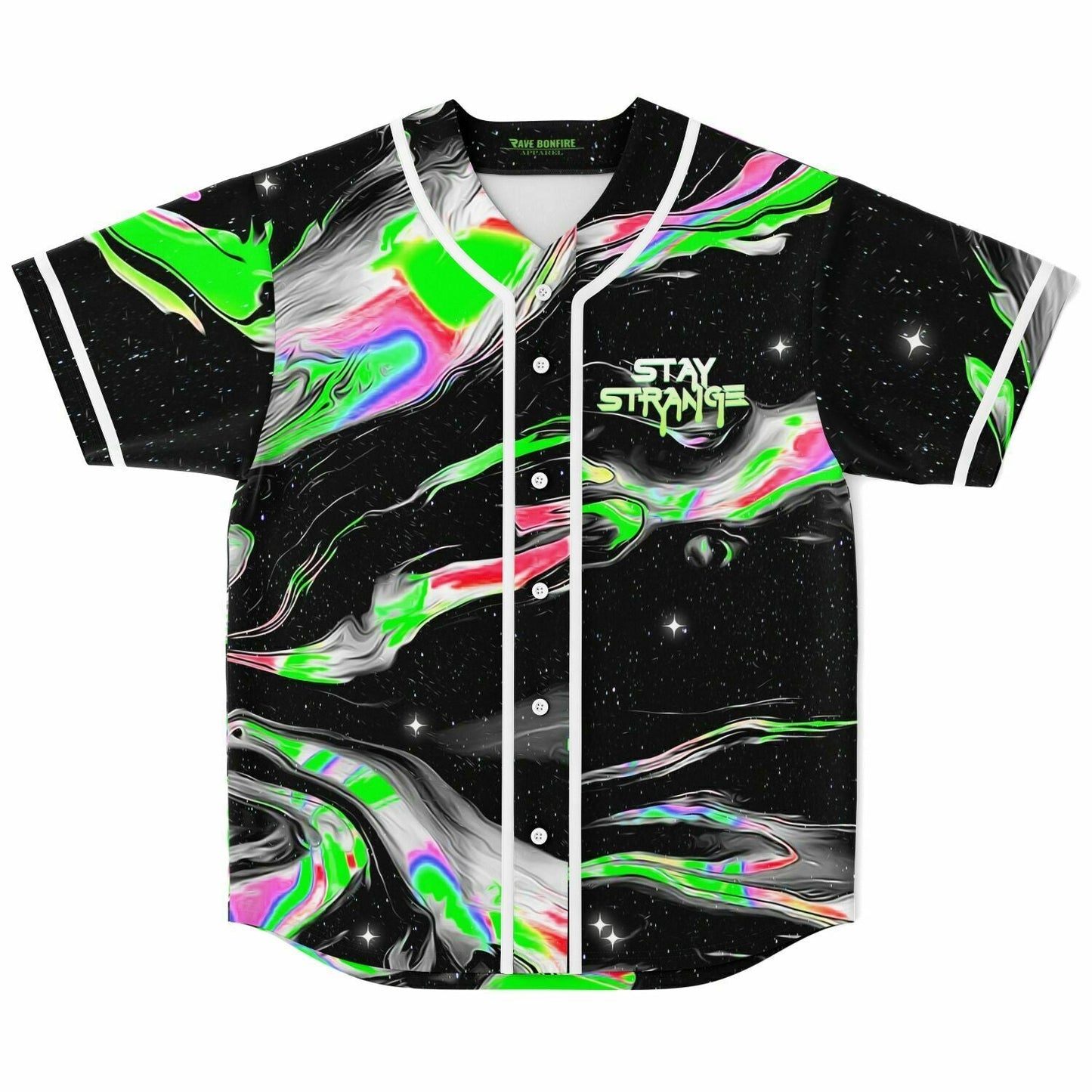Liquid Stranger Black Marbled Rave Baseball Jersey