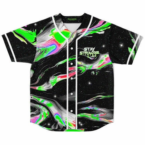 Liquid Stranger Black Marbled Rave Baseball Jersey