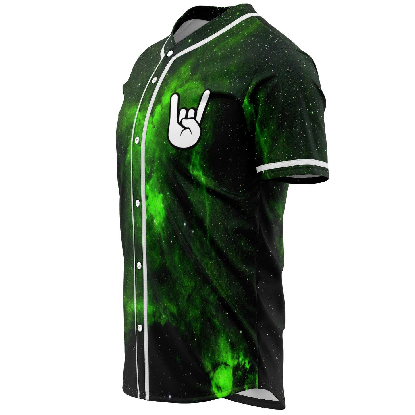 Black Green Galaxy Rave Baseball Jersey