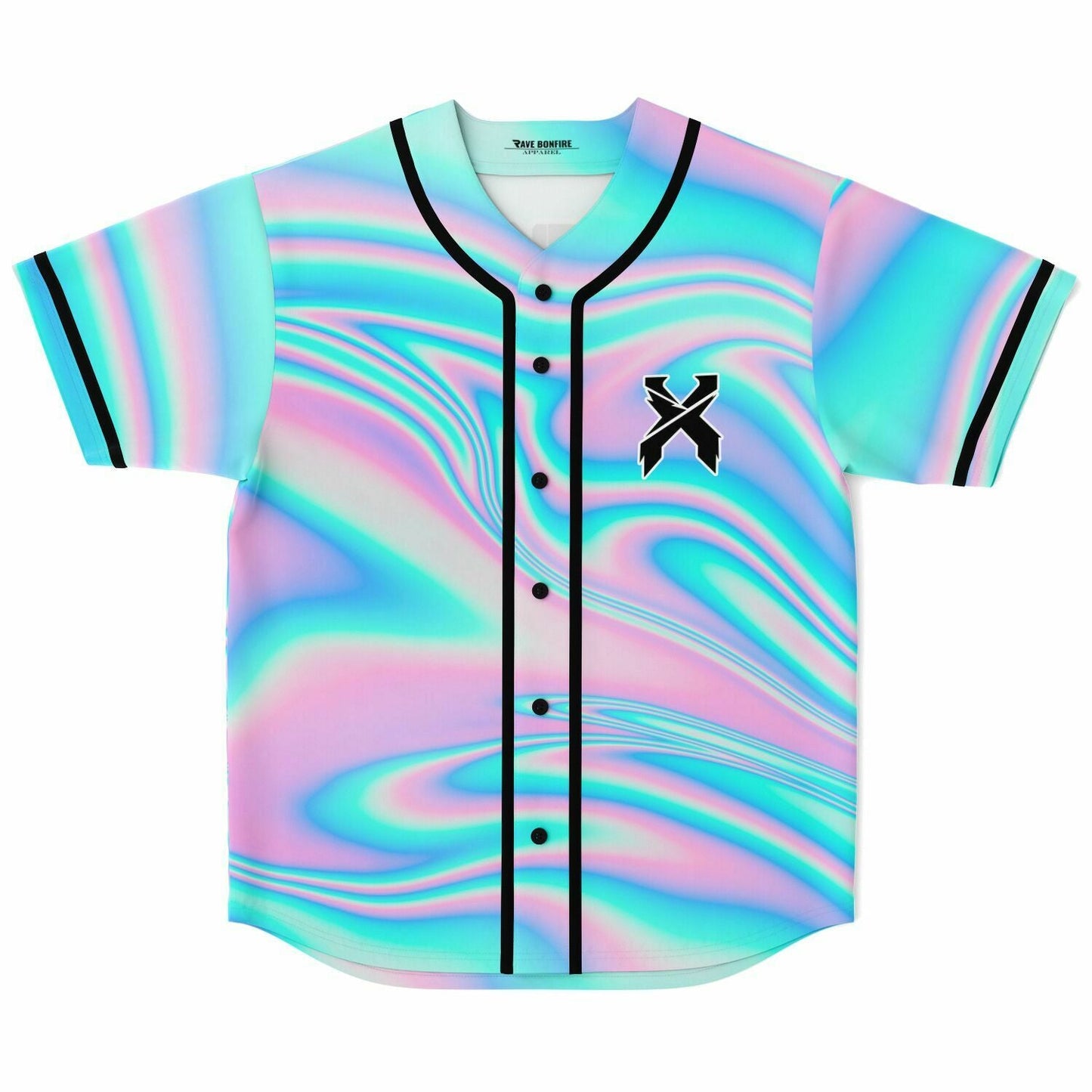 Excision Pastel Holographic Oil Slick Rave Baseball Jersey