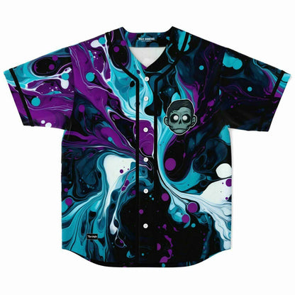 Zomboy Teal Swirled Marble Rave Baseball Jersey