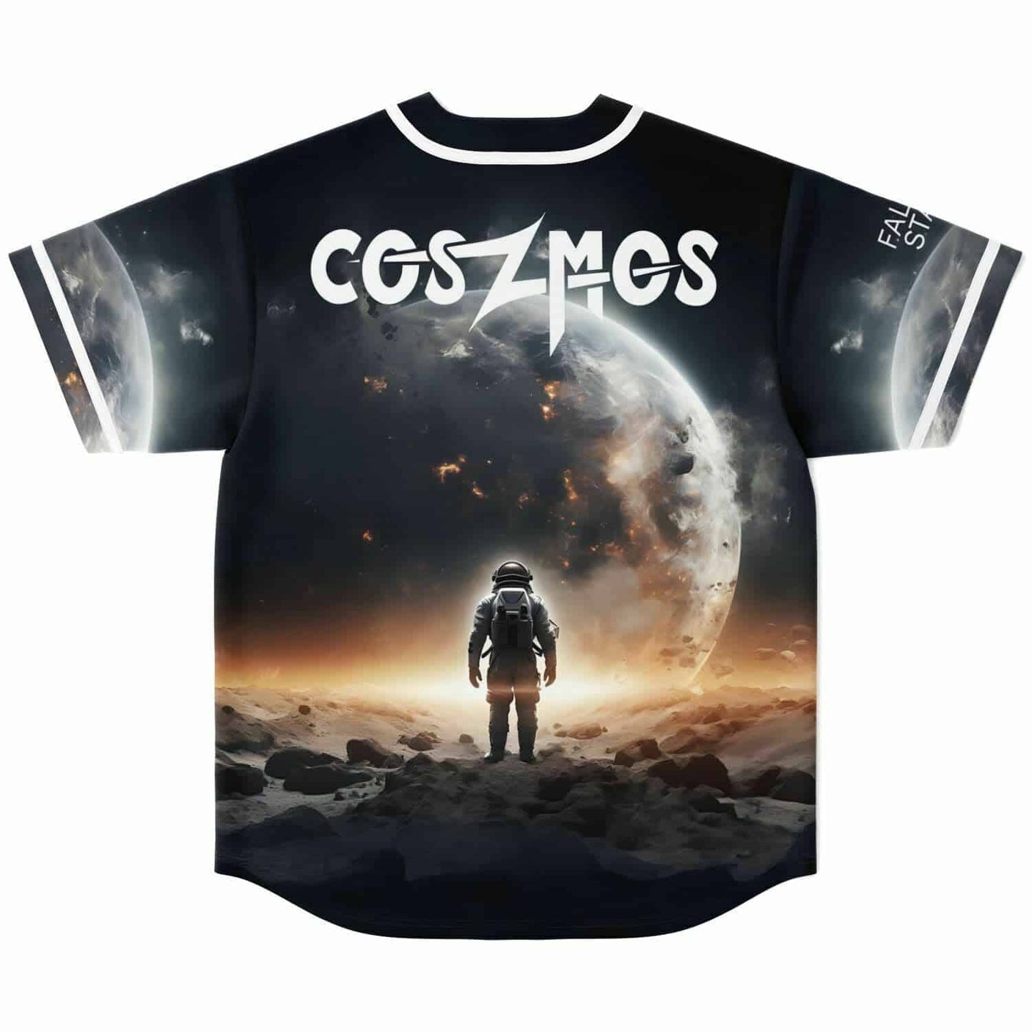 Black Cosmic Astronaut Standing Rave Baseball Jersey