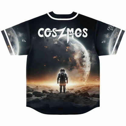 Black Cosmic Astronaut Standing Rave Baseball Jersey