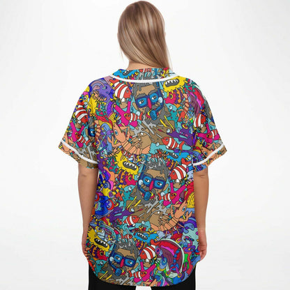 Grey Dense Doodle Rave Baseball Jersey