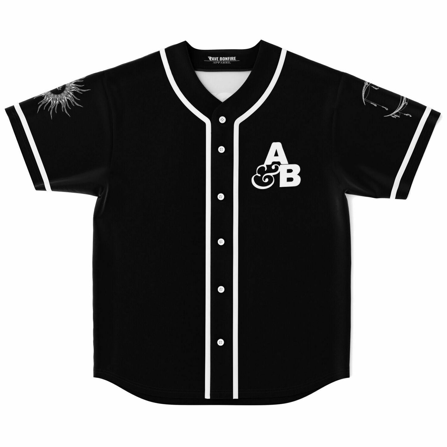 Above & Beyond Black A&B Monogram Rave Baseball Jersey