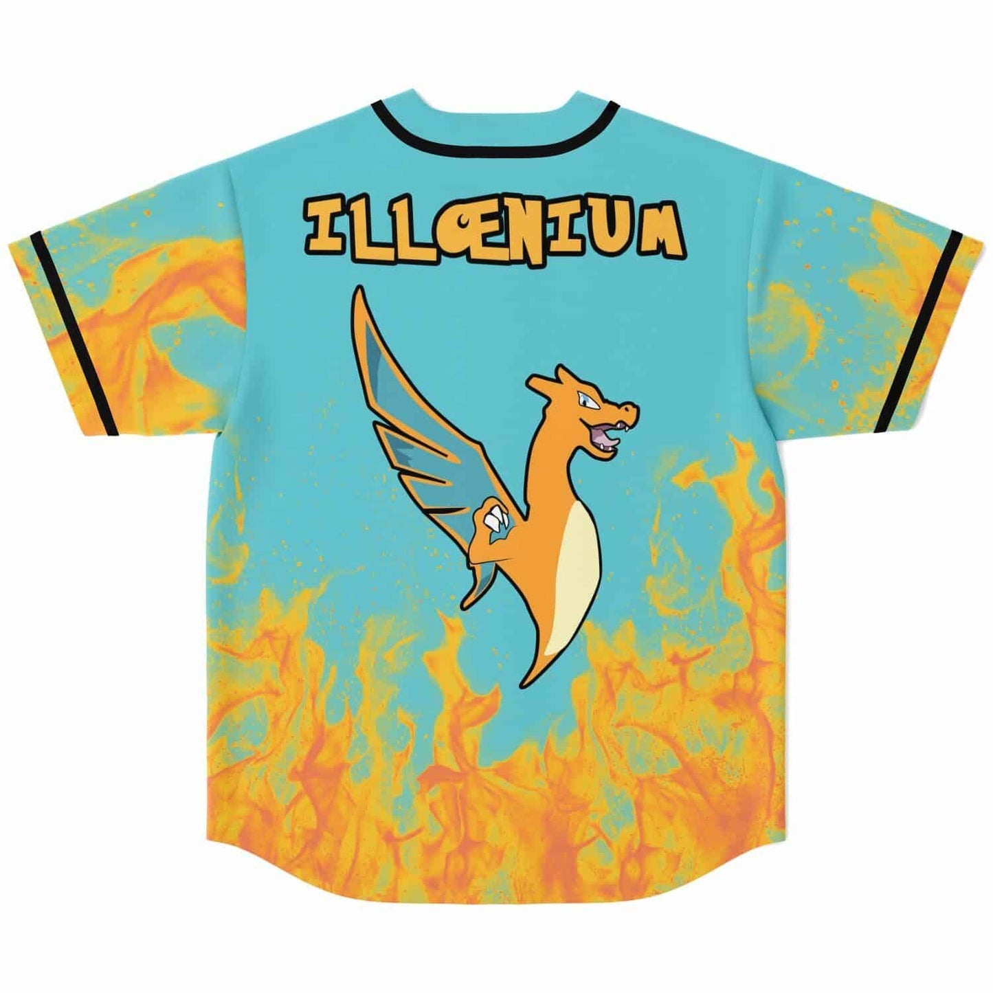 ILLENIUM Turquoise Orange Fire Rave Baseball Jersey