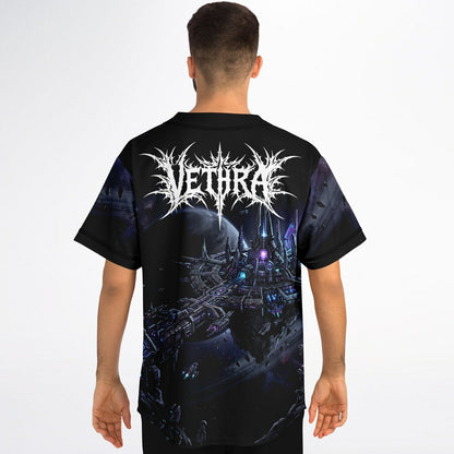 VETHRA Black Deep Sci Fi Rave Baseball Jersey