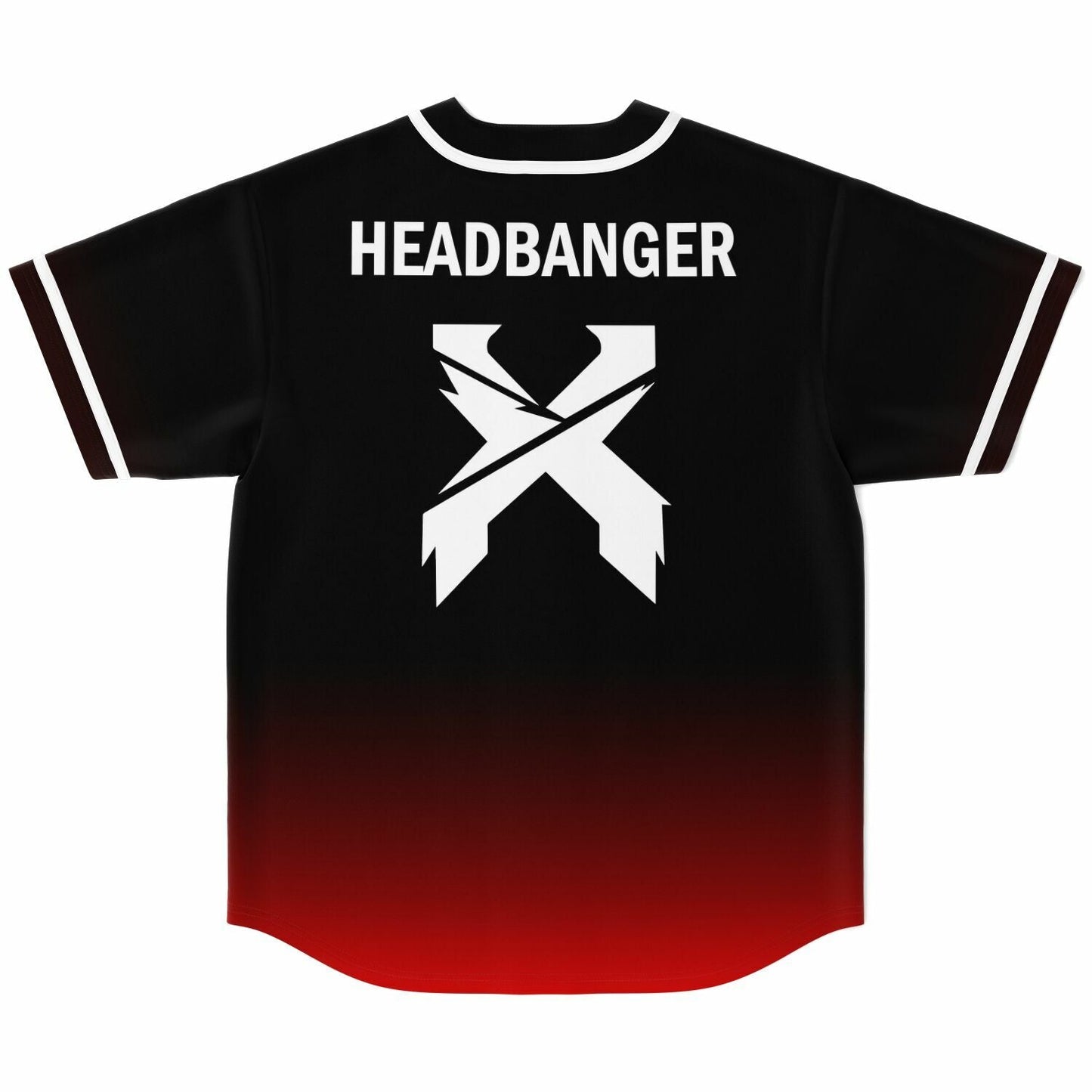 Excision Black Red Crossed X Rave Baseball Jersey