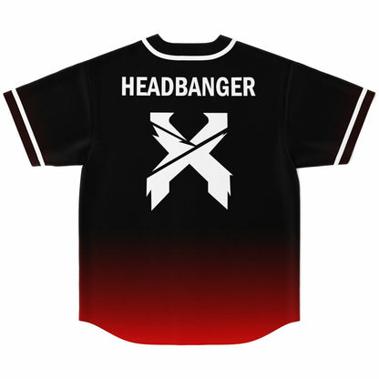 Excision Black Red Crossed X Rave Baseball Jersey