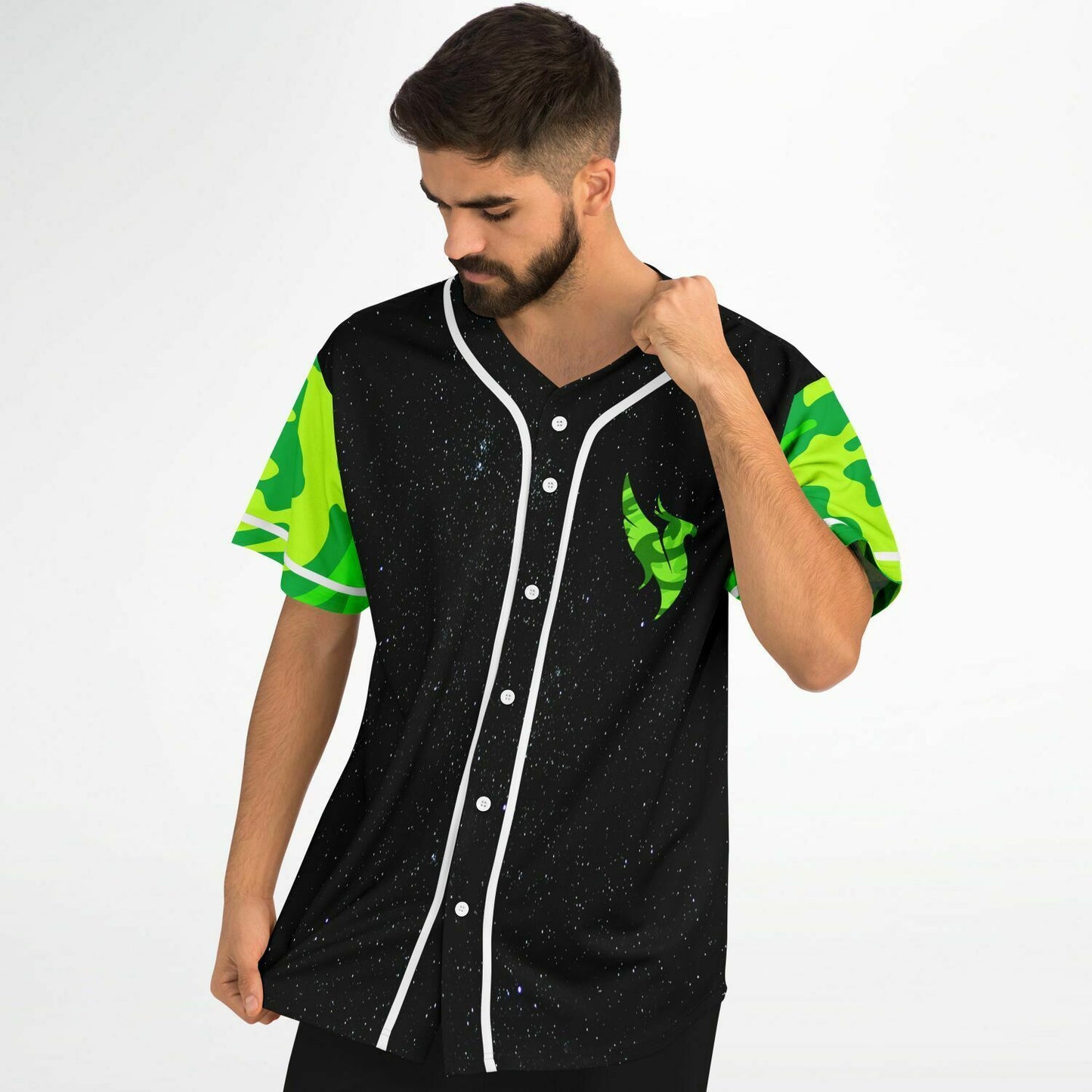 Black Galaxy Starry Space Rave Baseball Jersey