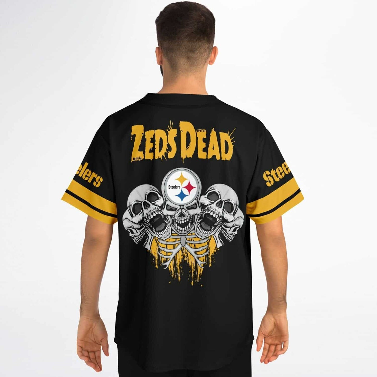 Zeds Dead Black Pittsburgh Steelers Rave Baseball Jersey