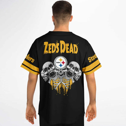 Zeds Dead Black Pittsburgh Steelers Rave Baseball Jersey