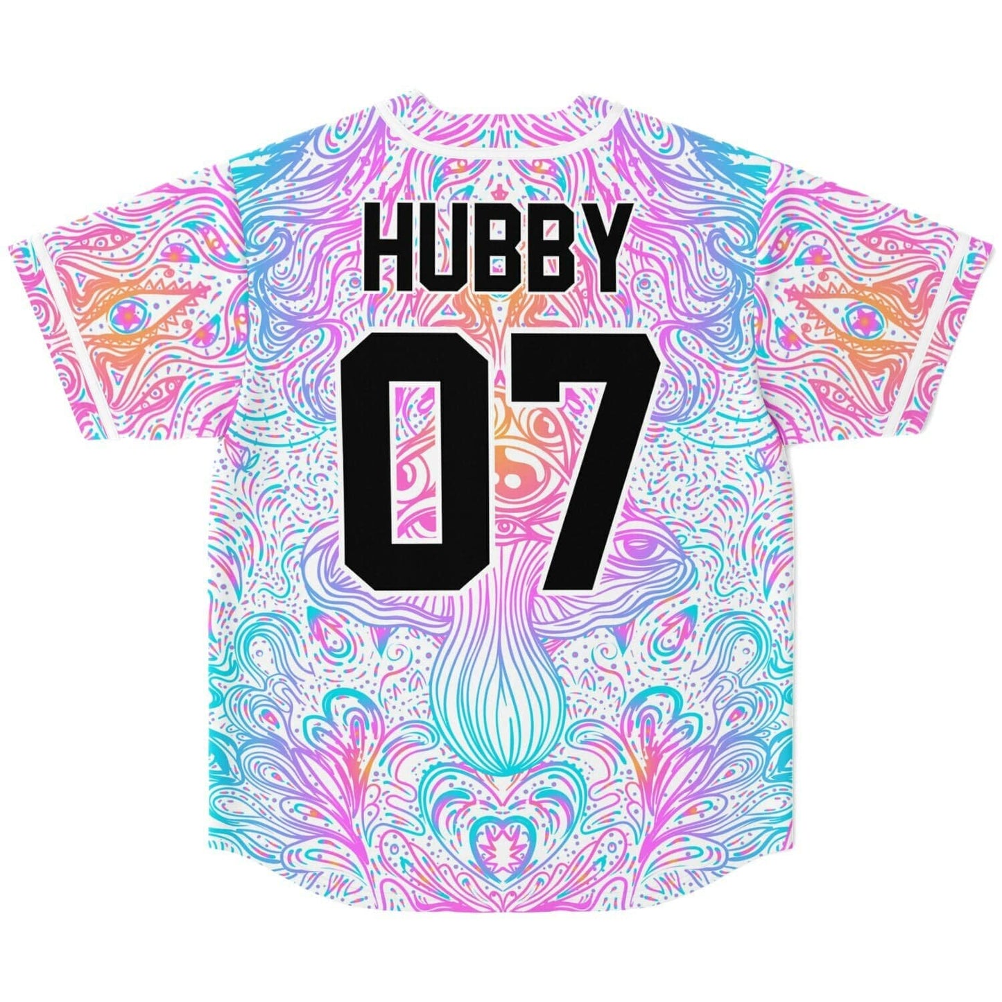Pastel White Symmetrical Psychedelic Rave Baseball Jersey