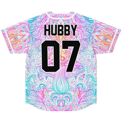 Pastel White Symmetrical Psychedelic Rave Baseball Jersey