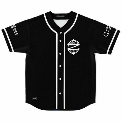 Black White Circular Rave Baseball Jersey