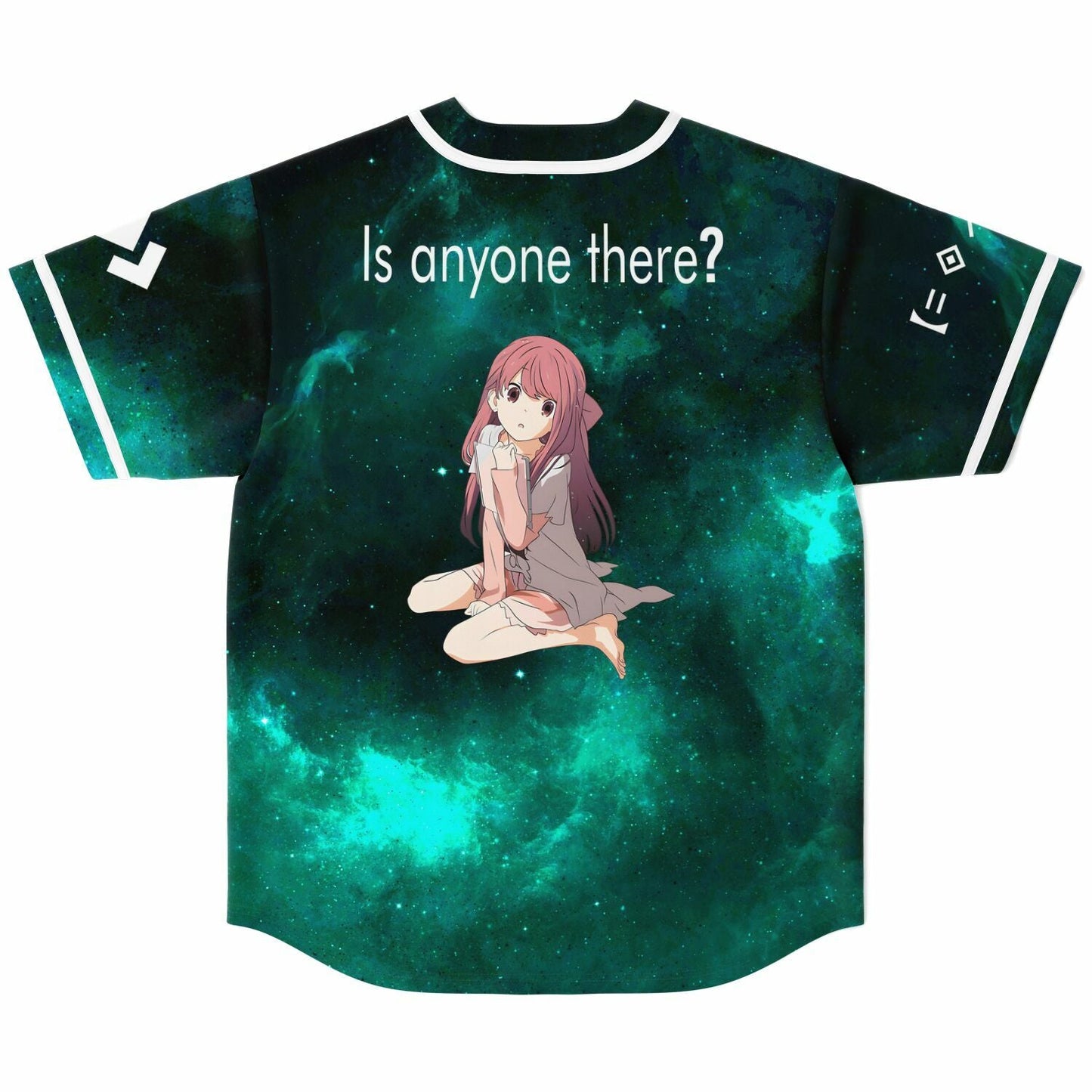 Teal Emerald Green Cosmic Rave Baseball Jersey