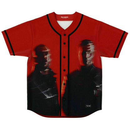 Slander Bright Red Two Shadowy Rave Baseball Jersey