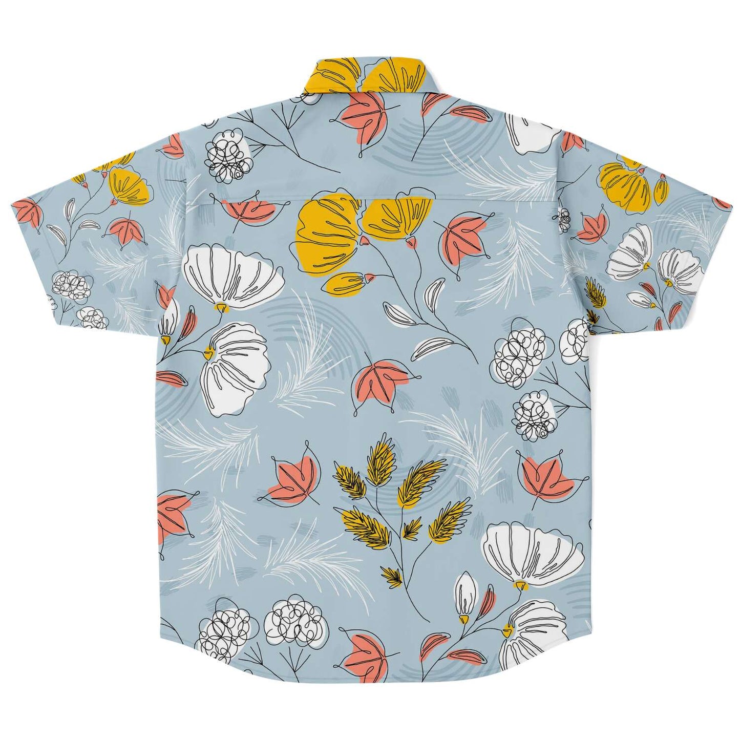 Organic Flat abstract floral short sleeve button down shirt