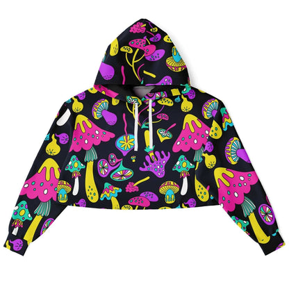 Acid Mushrooms Cropped Hoodie
