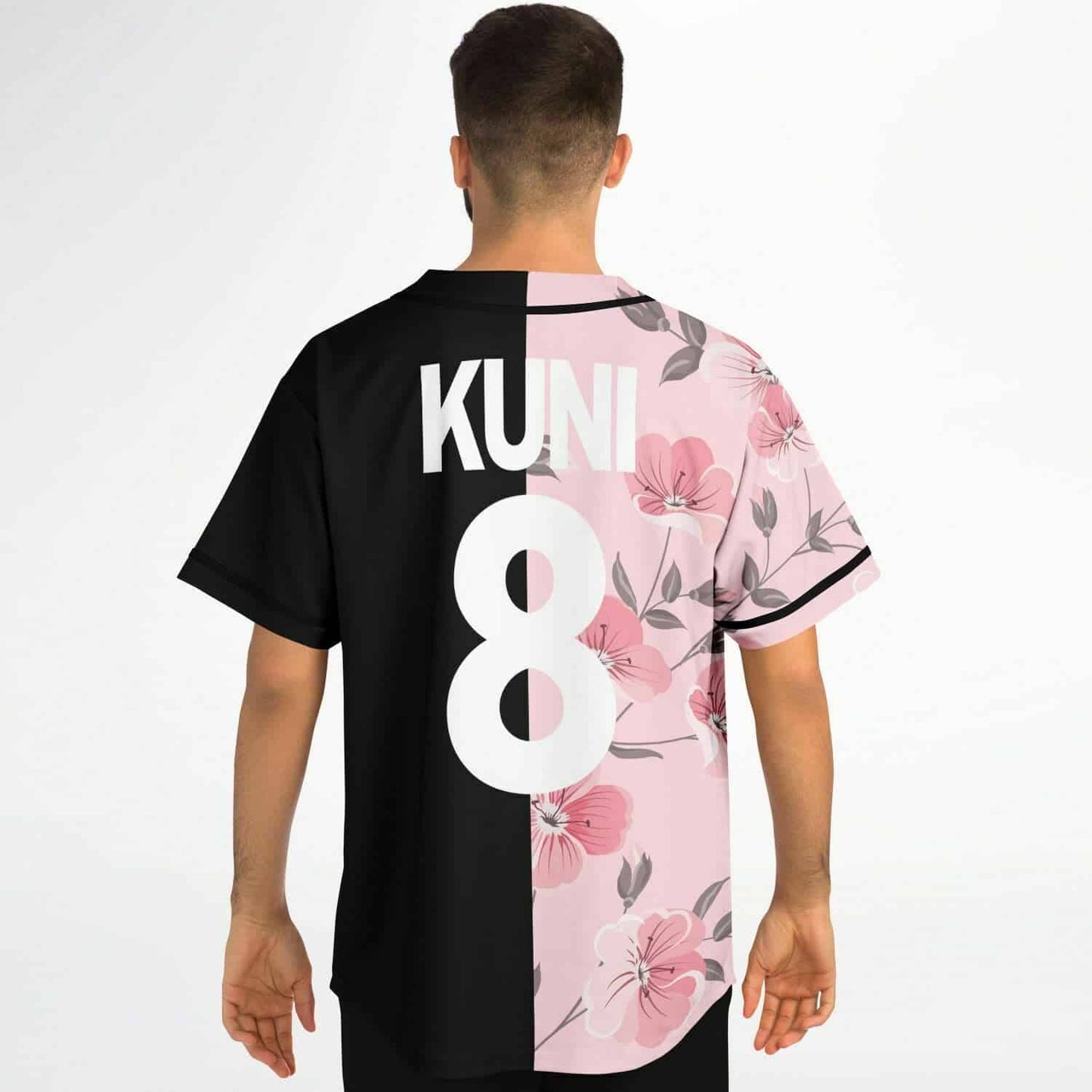 Soft Pink Half Rave Baseball Jersey