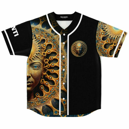 Black Ornate Divine Rave Baseball Jersey