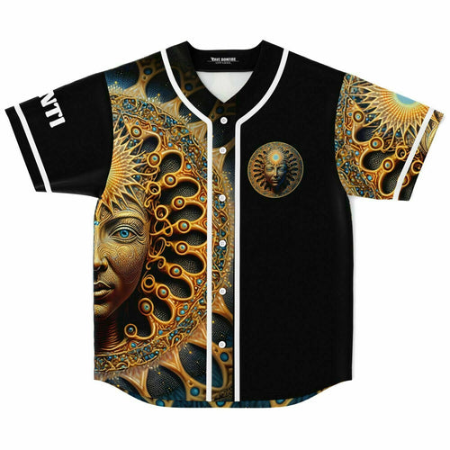 Black Ornate Divine Rave Baseball Jersey