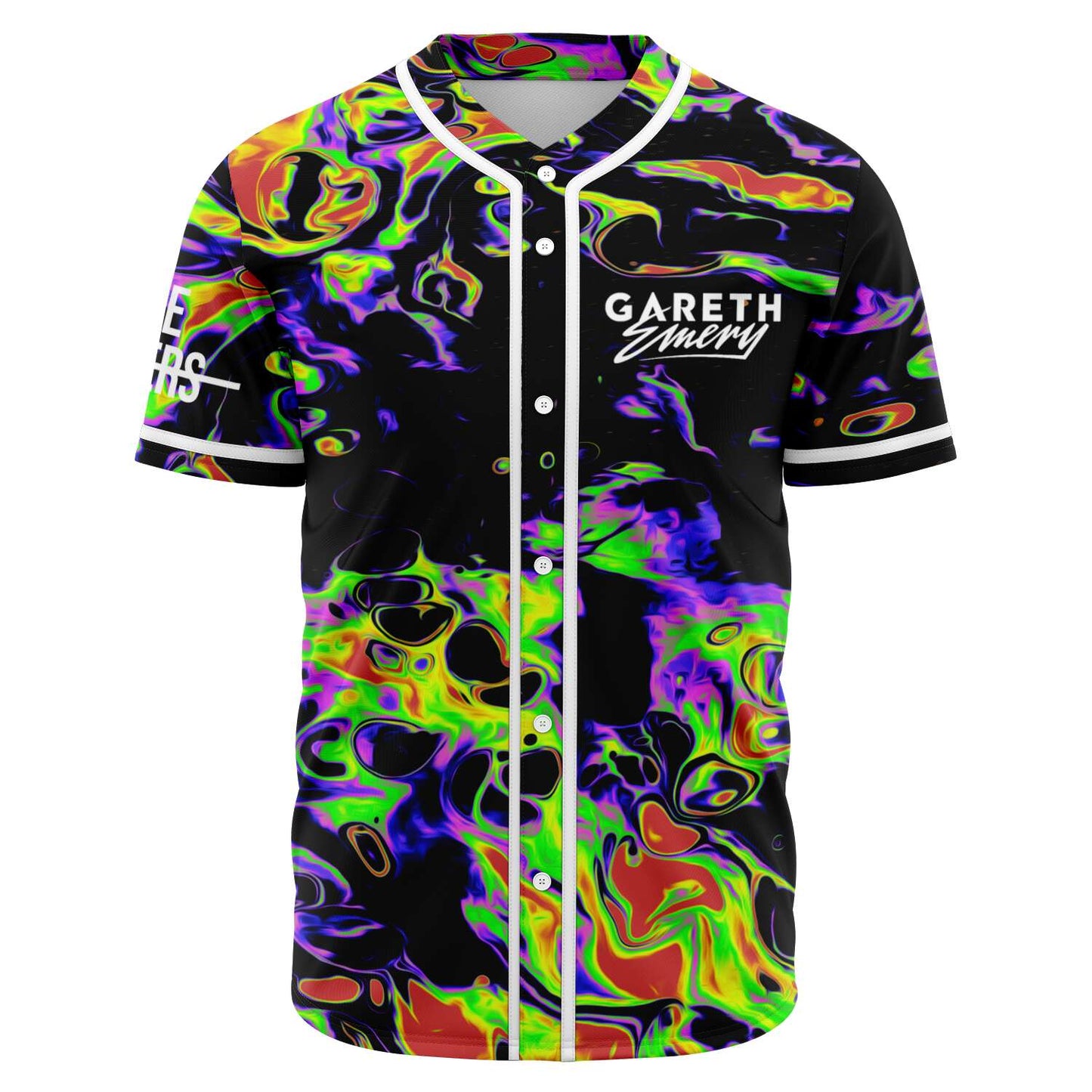 Gareth Emery Black Psychedelic Neon Rave Baseball Jersey