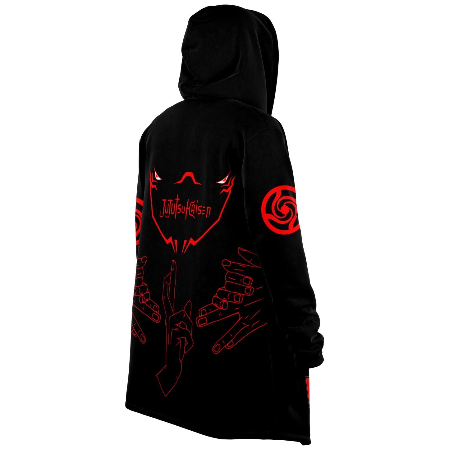Black Red Outlined Rave Cloak
