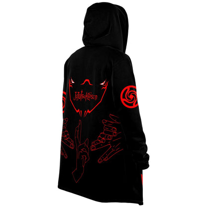 Black Red Outlined Rave Cloak