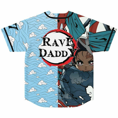 Sky Blue Anime Boy Rave Baseball Jersey