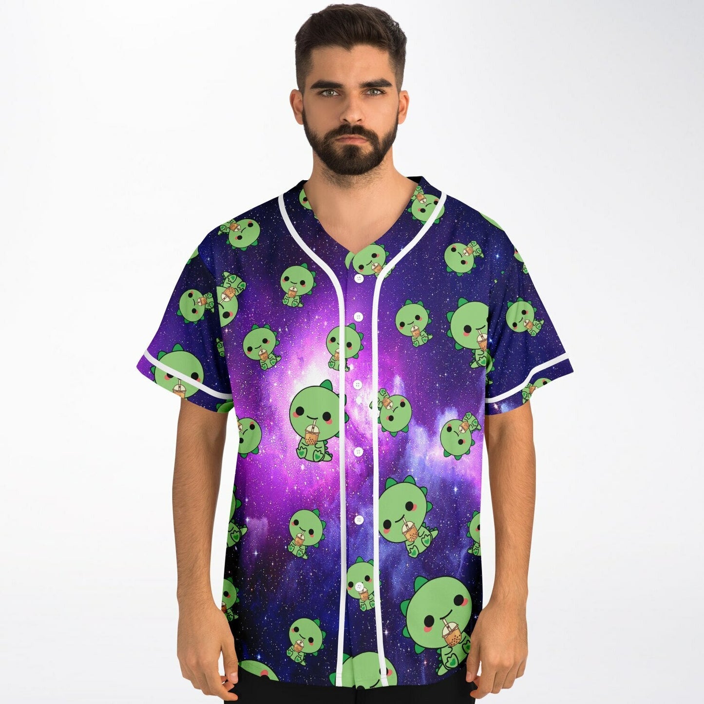 Purple Blue Repeating Kawaii Rave Baseball Jersey