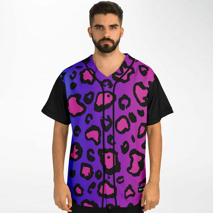 Purple Pink Leopard Rave Baseball Jersey