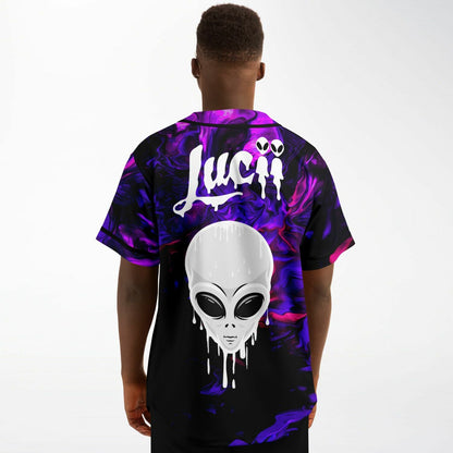 Purple Liquid Marbled Rave Baseball Jersey